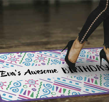 Personalized awesome birthday vinyl rug - TenStickers