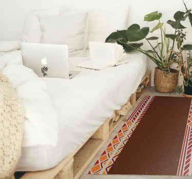 Alfombra vinílica étnica patrón de frontera étnica - TenVinilo