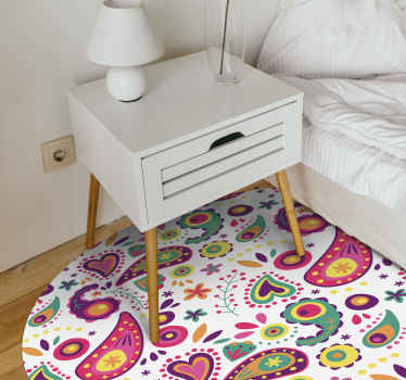 Alfombras vinílicas modernas Diseño circular colorido - TenVinilo