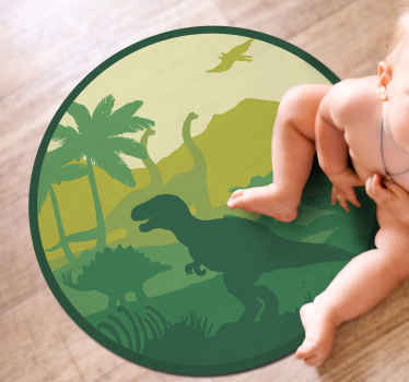 Dinosaurussenavontuurscène vinyl tapijt baby - TenStickers