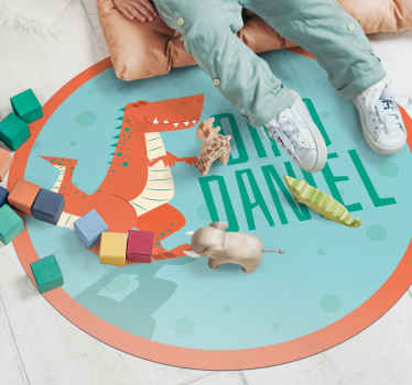 Dinosaurus aanpasbare cirkel vinyl tapijt voor meer kinderen - TenStickers
