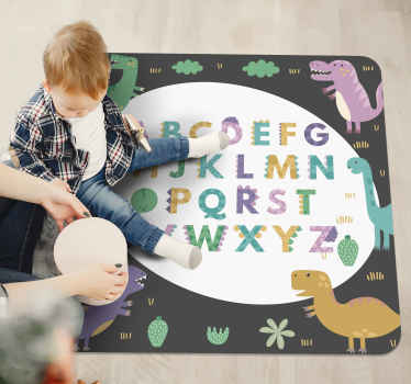 Dinossauros com tapete em vinil com o alfabeto - TenStickers
