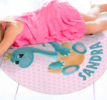 Aangepaste dinosaurusafbeelding vinyl tapijt met naam - TenStickers