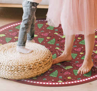 Feestelijk circulair ontwerp vinyl tapijt kerstmis - TenStickers