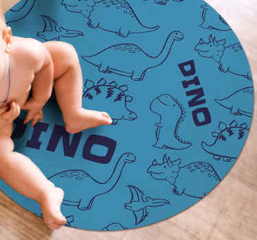 Dinosaurus thema vinyl tapijt voor meer kinderen - TenStickers