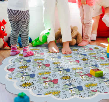 Superheld dino's vinyl tapijt kind - TenStickers