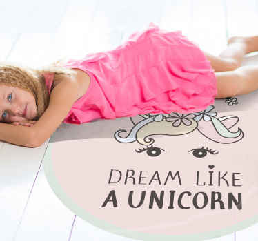 Unicorn Dreamlike Expression nursery vinyl rug - TenStickers