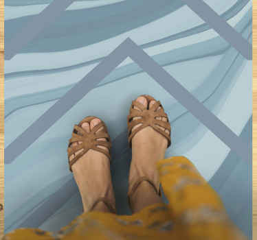 Tapis vinyle marbre vagues bleues élégantes - TenStickers