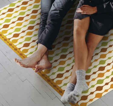 Alfombra vinílica rayas diseño de líneas onduladas - TenVinilo