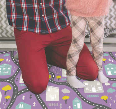 vinylový koberec cesty hru s cestnou mapou - Tenstickers