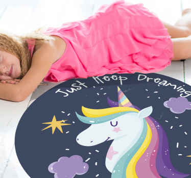 Alfombra vinílica infantil sigue soñando unicornio - TenVinilo