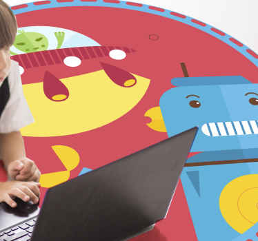 detský vinylový koberec hra ponorkového robota - Tenstickers