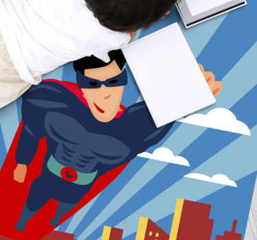 Tapete de vinil infantil voador de super-heróis - TenStickers