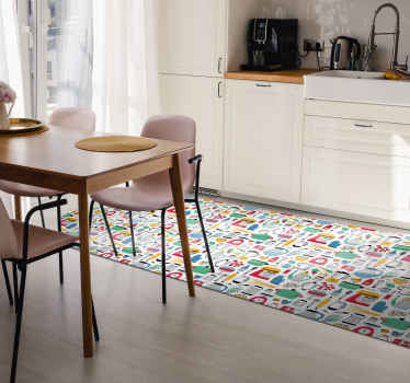 Alfombra vinílica abecedario azulejos del alfabeto - TenVinilo