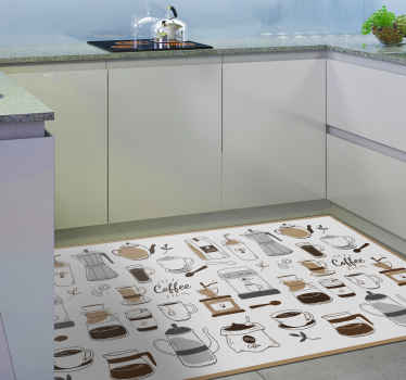 Coffee Essentials kitchen vinyl carpet - TenStickers