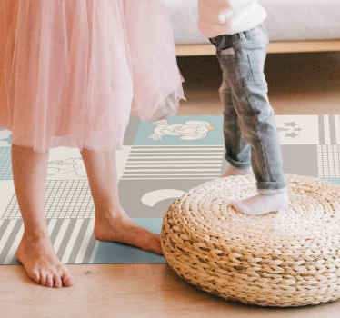 Alfombra vinílica bebé vivero de mosaicos - TenVinilo