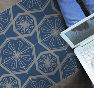 Alfombra vinílica textura cemento gris azul - TenVinilo