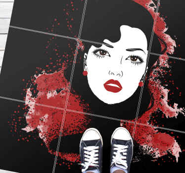 Alfombras vinílica salón de mujer moderna - TenVinilo