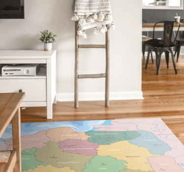 Dywan z kolorową mapą polski i mapą świata - TenStickers