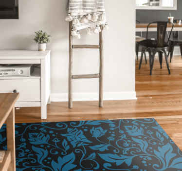Black and Blue Vinyl rug for home office - TenStickers