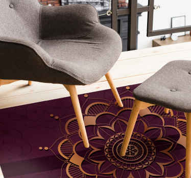 Purple and Gold Mandala Vinyl rug for home - TenStickers