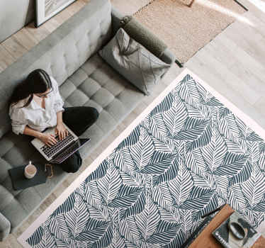Vintage Leaf Pattern Vinyl rug for home office - TenStickers