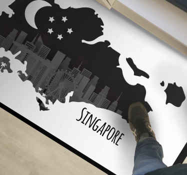 新加坡的天际线乙烯基地毯 - TenStickers