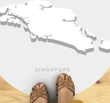 新加坡城市地图乙烯地毯 - TenStickers