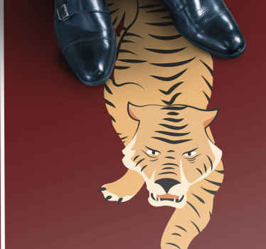 Tibetan tiger animal print vinyl rug - TenStickers