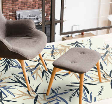 Alfombra vinílica flores patrón de bambú botánico - TenVinilo