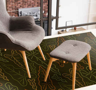 Leafy Contours floral vinyl rug - TenStickers