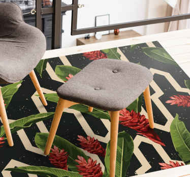 Botanikai geometriai vinil szőnyeg virágok és növények - TenStickers