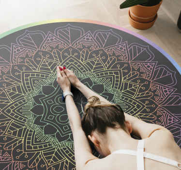 Mandala Meditation mandala vinyl rug - TenStickers