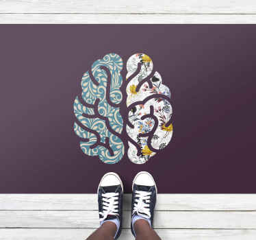 Vinyl Teppich Blumen botanisches yin yang - TenStickers