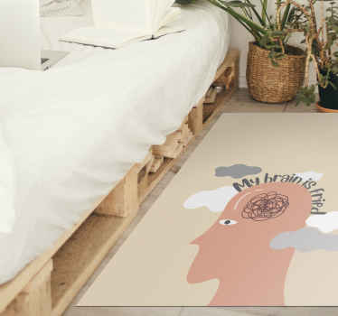 My brain is fried custom rug - TenStickers