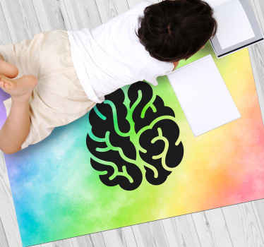 Alfombra vinílica moderna cebero en arcoíris - TenVinilo