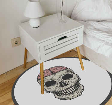 Tapis vinyle pour halloween croquis du crâne exposé - TenStickers