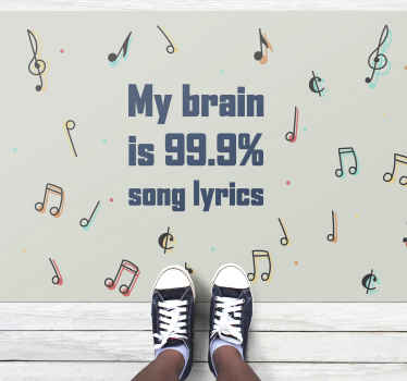 Brain is 99.9% lyrics custom rug - TenStickers