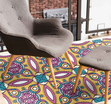 Tapis vinyle plantes ensemble à motif floral - TenStickers