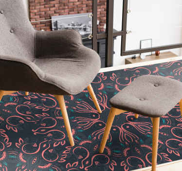 Alfombra vinílica animales pulpo paisley - TenVinilo