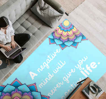 A negative mind Mandala mandala vinyl rug - TenStickers