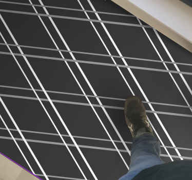 Black Diamond Pattern geometric vinyl rugs - TenStickers