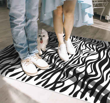 Zebra-Inspired Pattern animal print vinyl rug - TenStickers