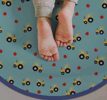 Traktor a jablká. Detský vinylový koberec - Tenstickers