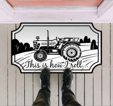 This is how I roll tractor custom vinyl rug - TenStickers
