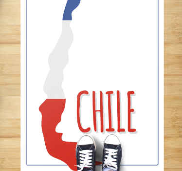 Alfombra vinílica mapa Chile con bandera - TenVinilo