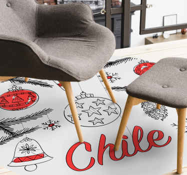 Chili kerstversiering vinyl tapijt kerstmis - TenStickers