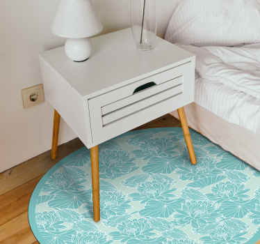 λουλουδάτο χαλί βινυλίου σκίτσο λωτού - TenStickers