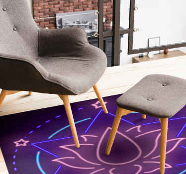Neon Mandala Pattern mandala vinyl rug - TenStickers