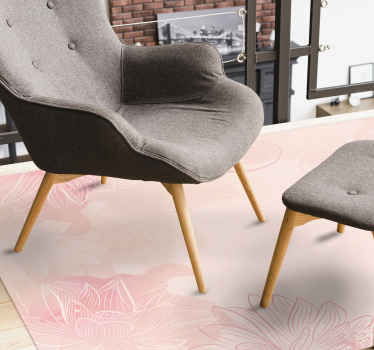Lotus oink tones floral rug - TenStickers